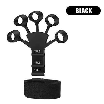 Grip Strength Trainer Finger Hand Exerciser Strengthener Wrist Training with 6 Resistant Level Finger Flexion Extension